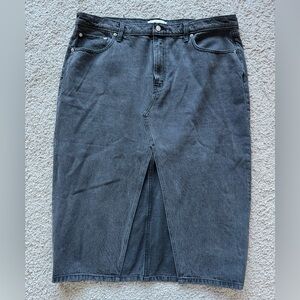 Abercrombie & Fitch Faded Black High Rise Denim Skirt NWOT